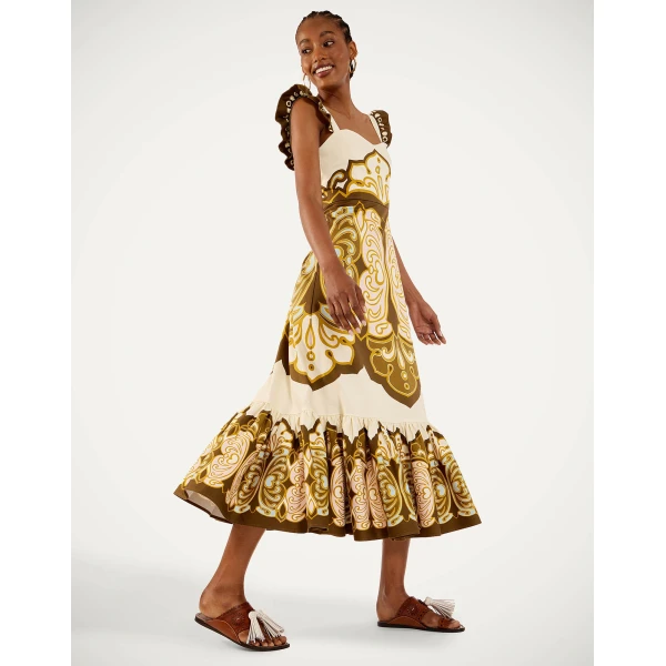 La DoubleJ Gingerbread Dress in Cocoon Placée Brown, view 4