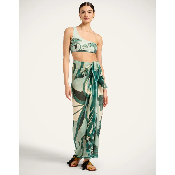 La DoubleJ Goddess Top in Blooming Tulip Placée Mint, view 4