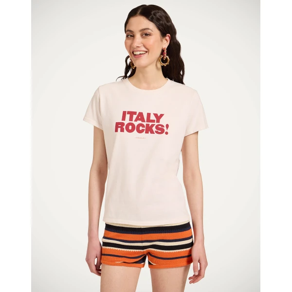 La DoubleJ High Tee Shirt in Solid Ecru, view 2
