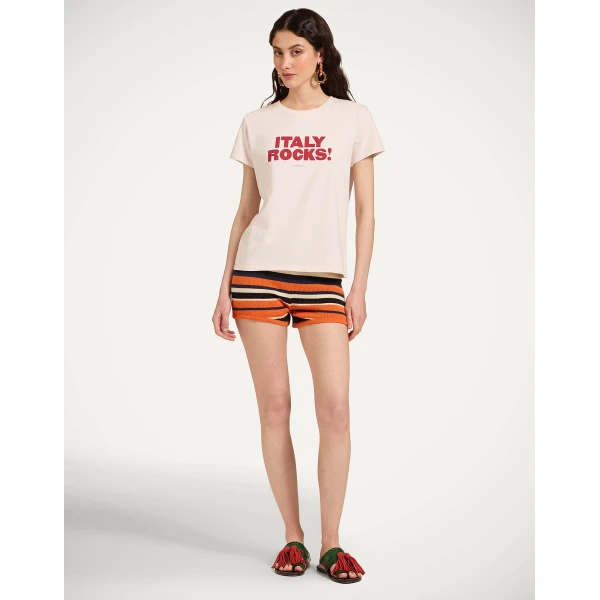 La DoubleJ High Tee Shirt in Solid Ecru, view 4
