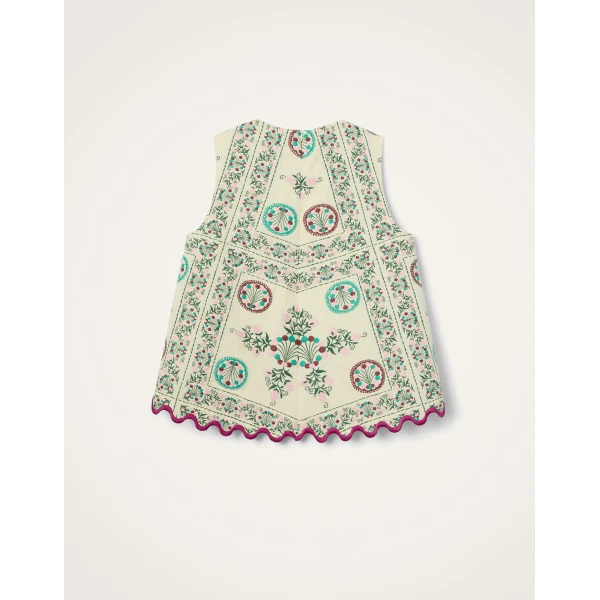 La DoubleJ La Scala Top in Florette Tiles Ecru, view 6