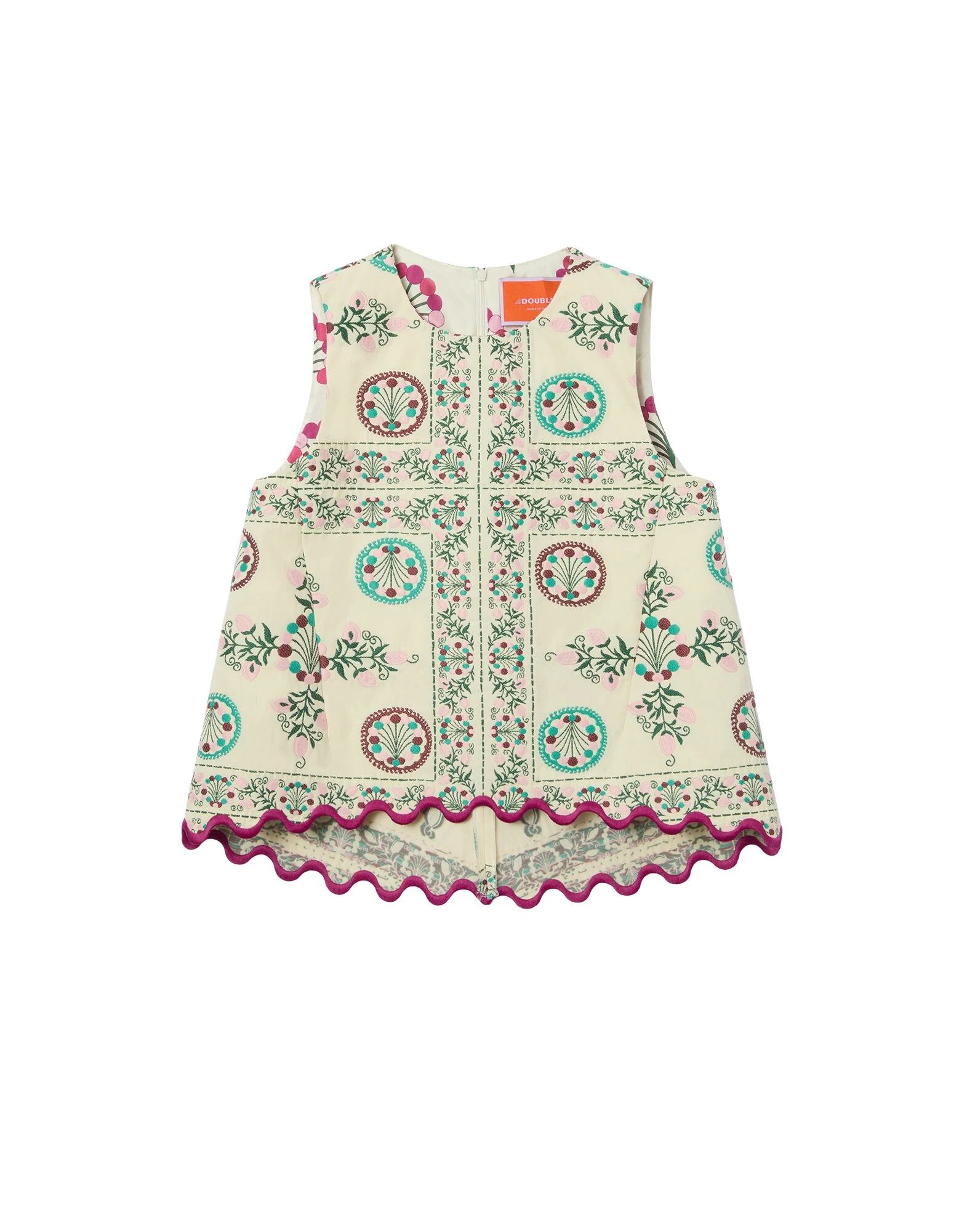 La DoubleJ La Scala Top in Florette Tiles Ecru