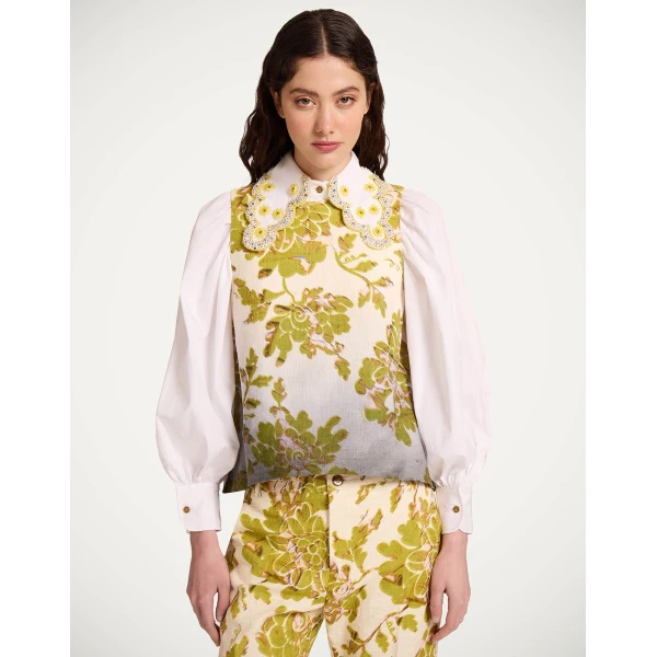 La DoubleJ La Scala Top in Oasis Ombré Placée Green & Black, view 2