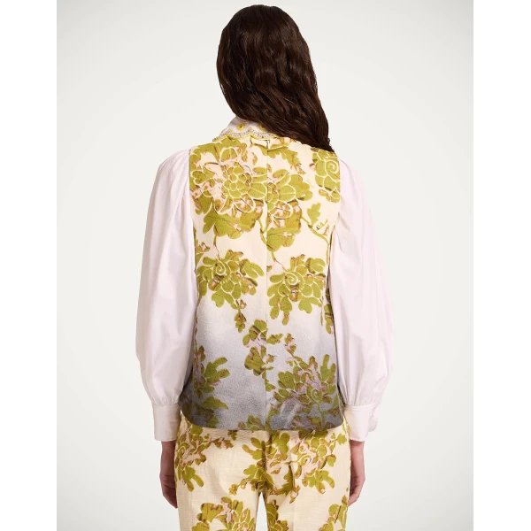 La DoubleJ La Scala Top in Oasis Ombré Placée Green & Black, view 3