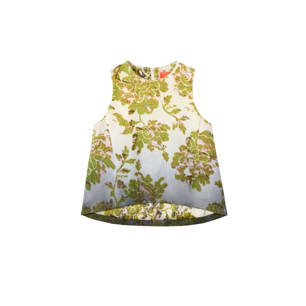 La DoubleJ La Scala Top in Oasis Ombré Placée Green & Black - Tops - Milanese Maximalist Fashion at Luxury Shoes 