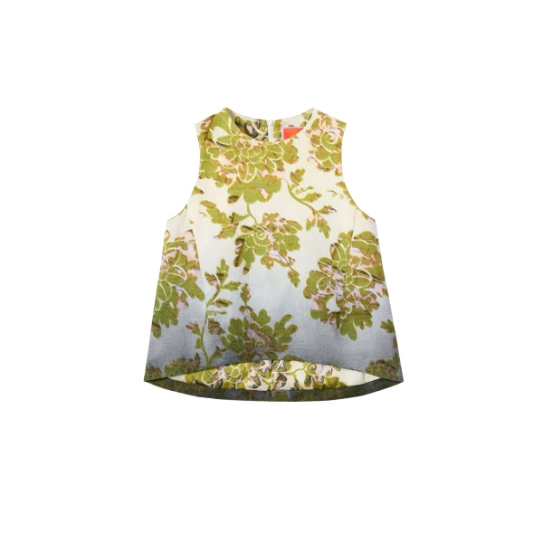 La DoubleJ La Scala Top in Oasis Ombré Placée Green & Black