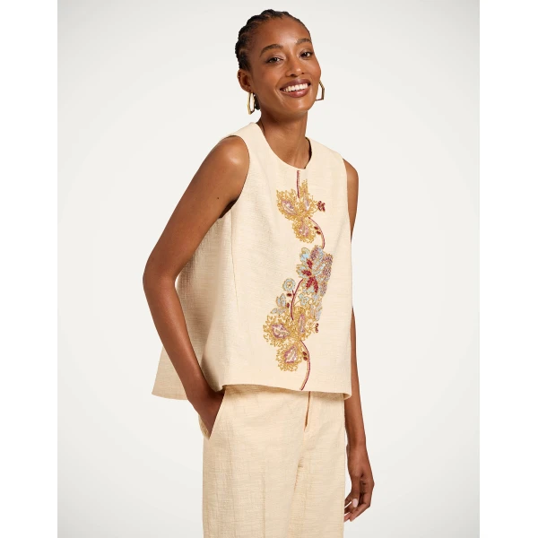 La DoubleJ La Scala Top in Solid Ivory, view 2