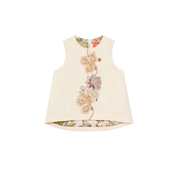La DoubleJ La Scala Top in Solid Ivory - Tops - Milanese Maximalist Fashion at Luxury Shoes 