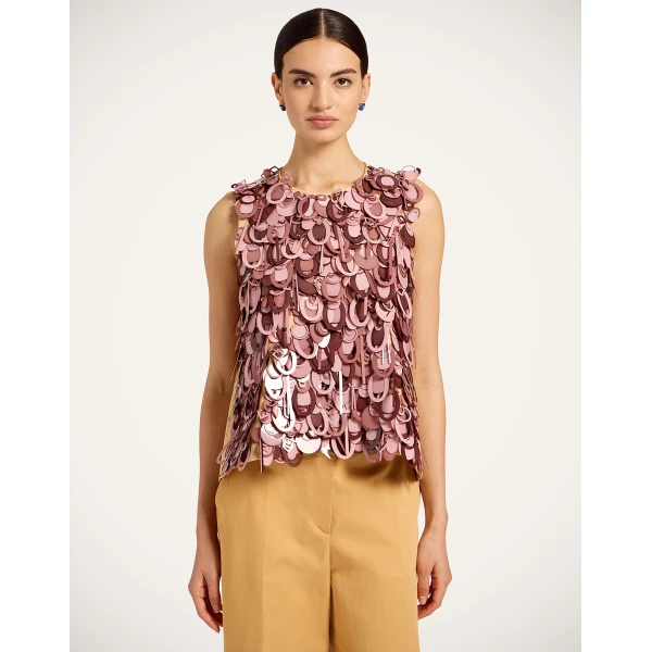 La DoubleJ La Scala Top in Solid Light Beige, view 2