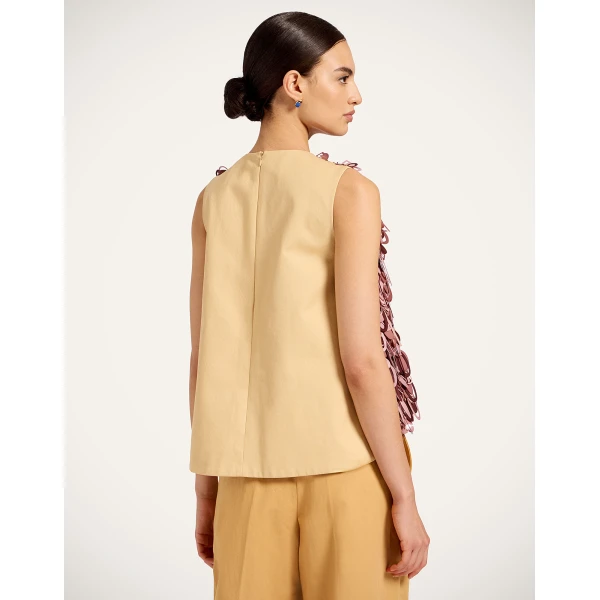 La DoubleJ La Scala Top in Solid Light Beige, view 3
