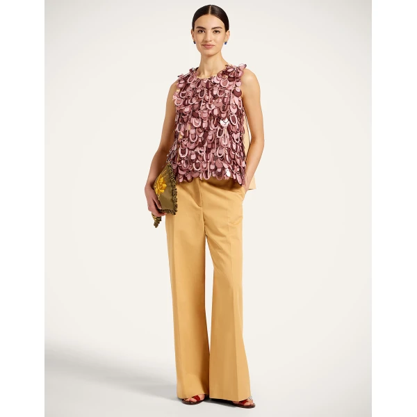 La DoubleJ La Scala Top in Solid Light Beige, view 4