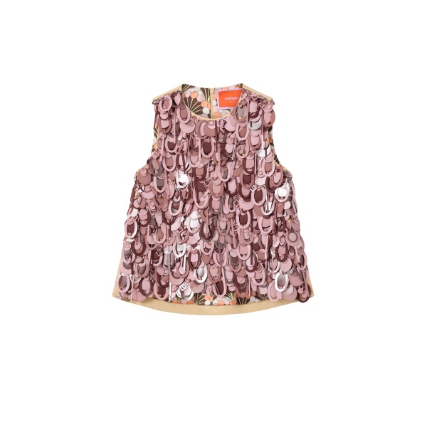 La DoubleJ La Scala Top in Solid Light Beige - Tops - Milanese Maximalist Fashion at Luxury Shoes 