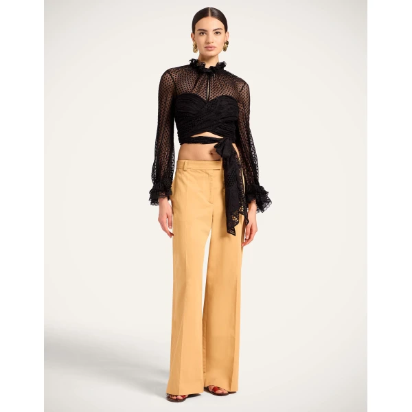 La DoubleJ Lacey En Pointe Top in Solid Black, view 4