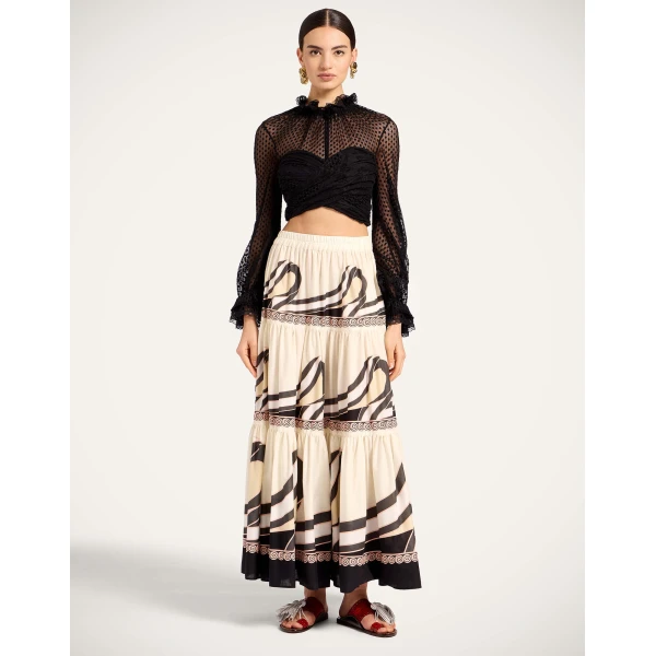 La DoubleJ Lacey En Pointe Top in Solid Black, view 6