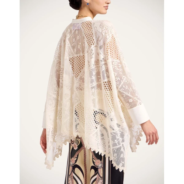 La DoubleJ Lacey Foulard Shirt in Solid Ecru, view 4