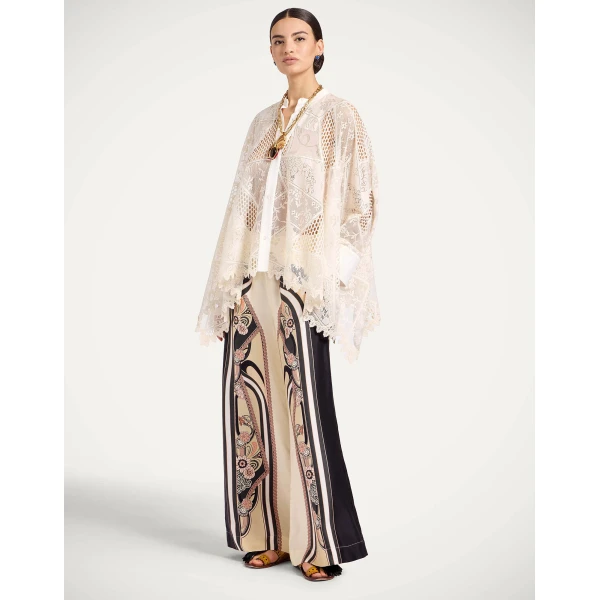 La DoubleJ Lacey Foulard Shirt in Solid Ecru, view 6