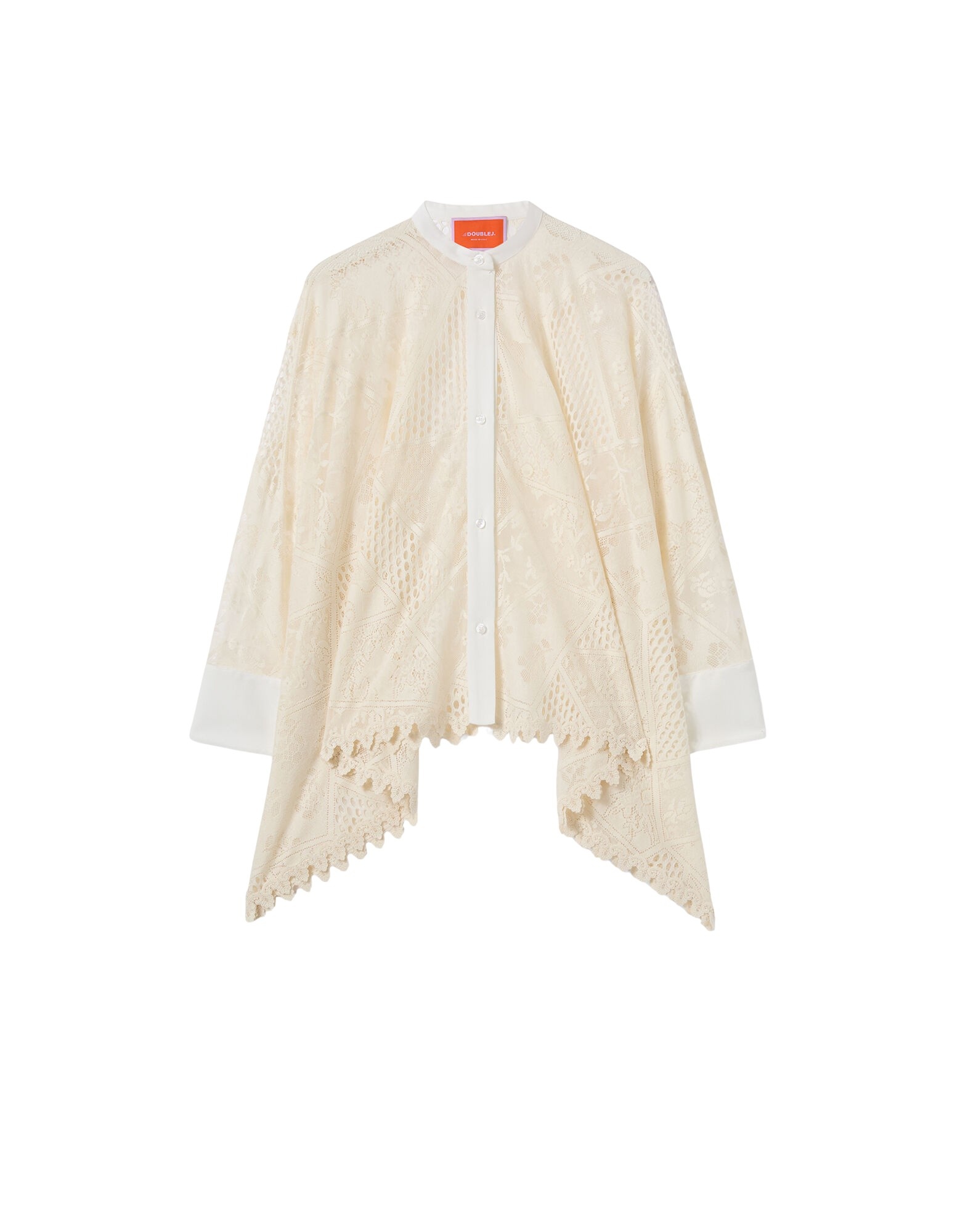 La DoubleJ Lacey Foulard Shirt in Solid Ecru