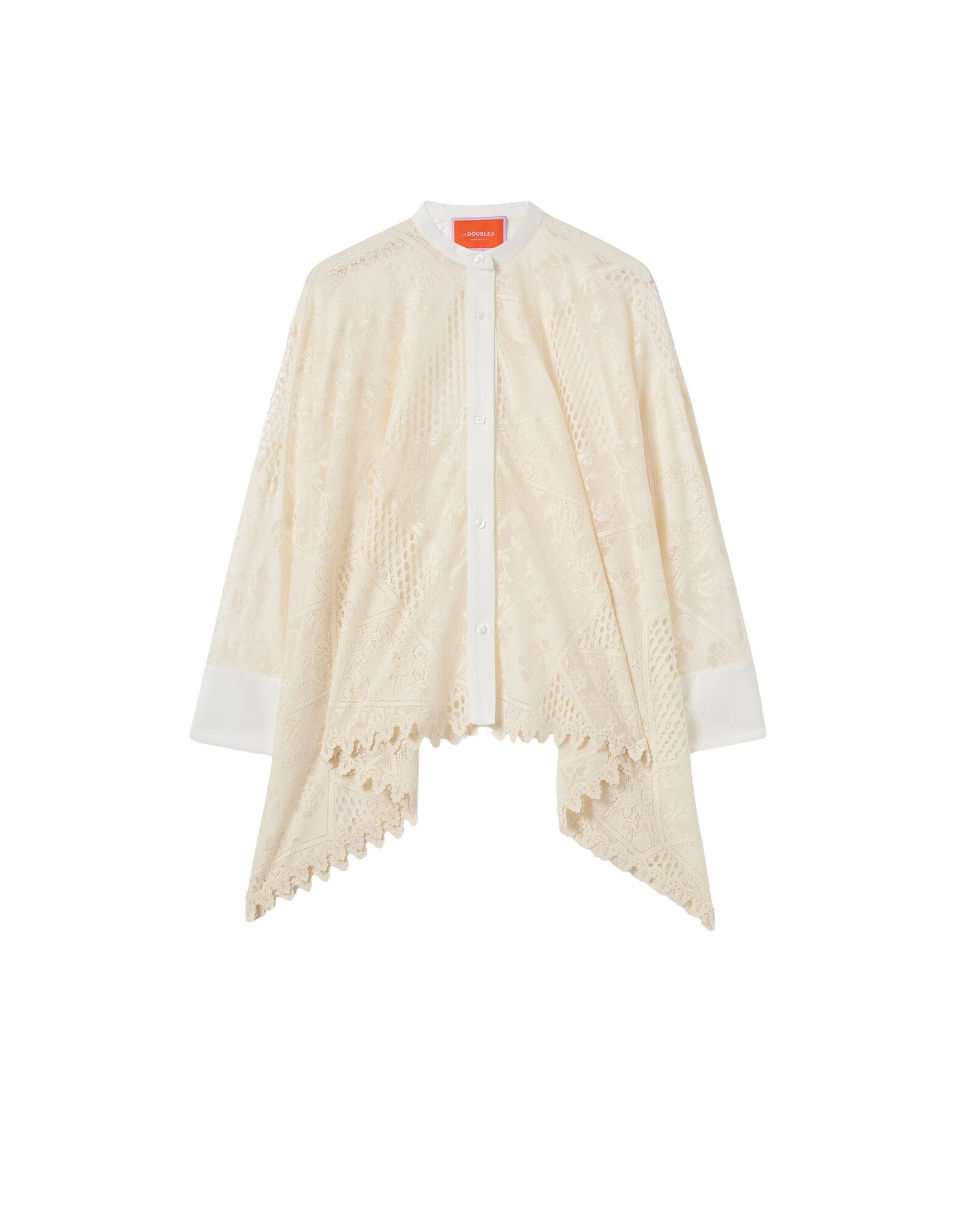 La DoubleJ Lacey Foulard Shirt in Solid Ecru