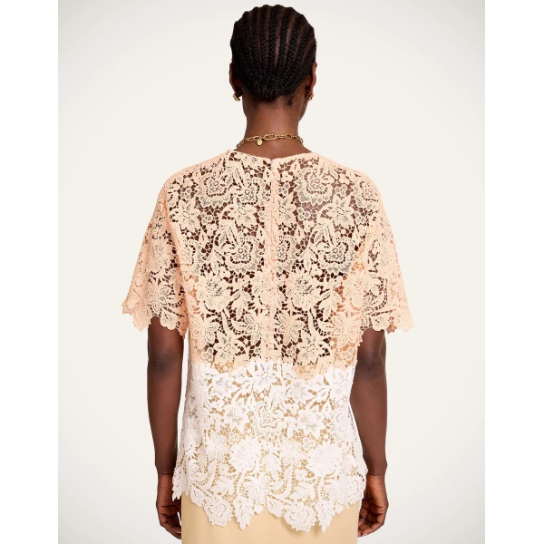 La DoubleJ Lacey House T-Shirt in Solid Apricot Top, view 3