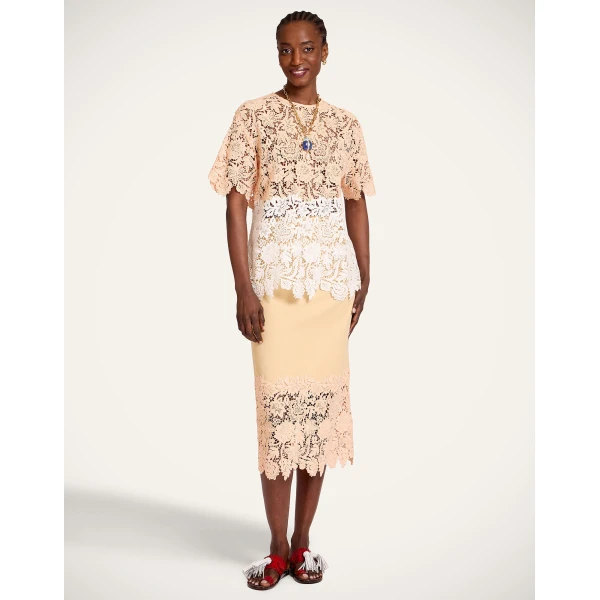 La DoubleJ Lacey House T-Shirt in Solid Apricot Top, view 4