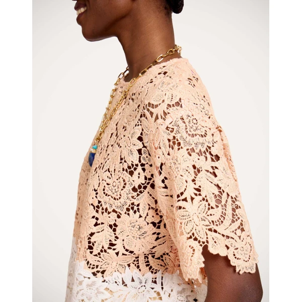 La DoubleJ Lacey House T-Shirt in Solid Apricot Top, view 6