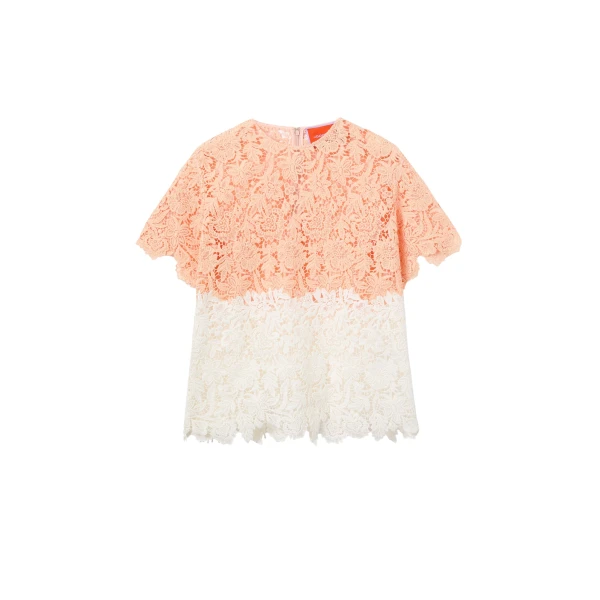 La DoubleJ Lacey House T-Shirt in Solid Apricot Top