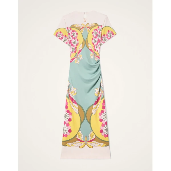 La DoubleJ Lela Dress in Florette Placée Fuchsia, view 6