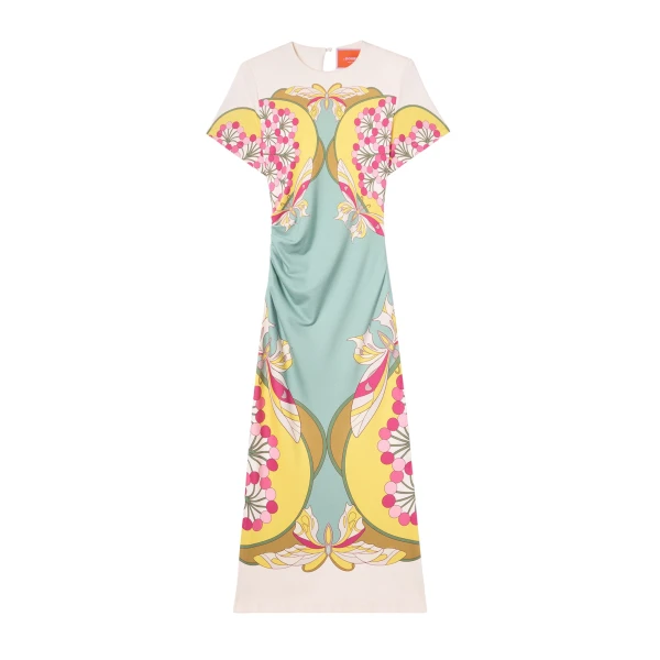 La DoubleJ Lela Dress in Florette Placée Fuchsia