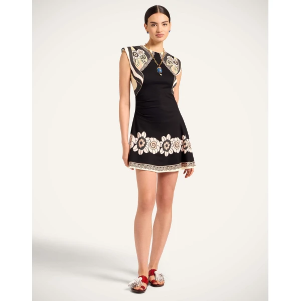 La DoubleJ Lela Mini Dress in Ambrosia Placée Black, view 2