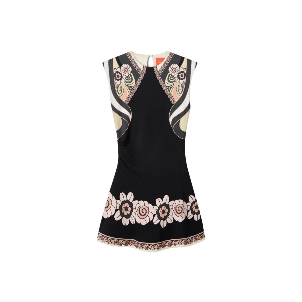 La DoubleJ Lela Mini Dress in Ambrosia Placée Black - Dresses - Milanese Maximalist Fashion at Luxury Shoes 