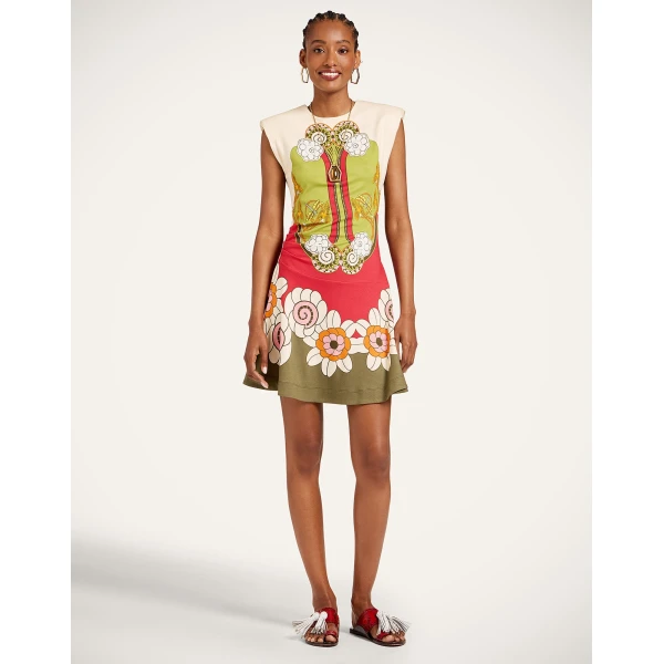 La DoubleJ Lela Mini Dress in Ambrosia Placée Green, view 2