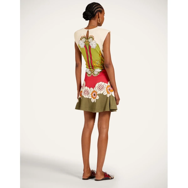 La DoubleJ Lela Mini Dress in Ambrosia Placée Green, view 3