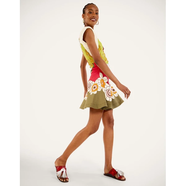La DoubleJ Lela Mini Dress in Ambrosia Placée Green, view 4