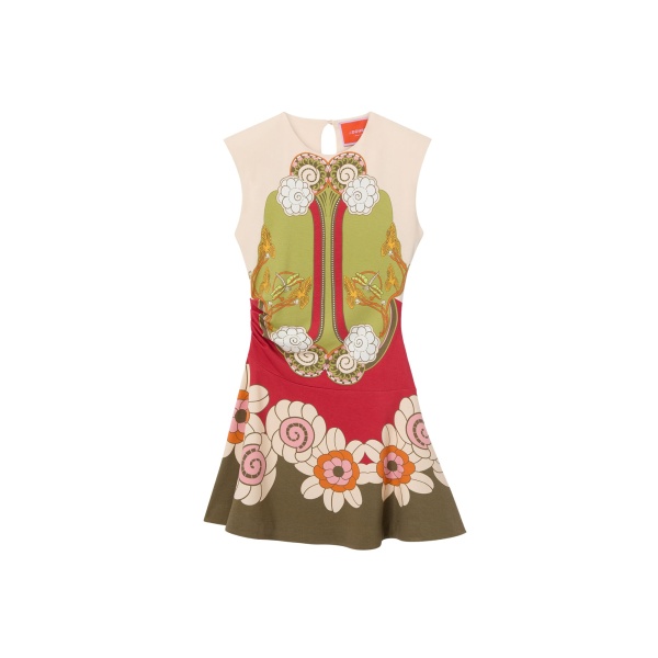 La DoubleJ Lela Mini Dress in Ambrosia Placée Green - Dresses - Milanese Maximalist Fashion at Luxury Shoes 