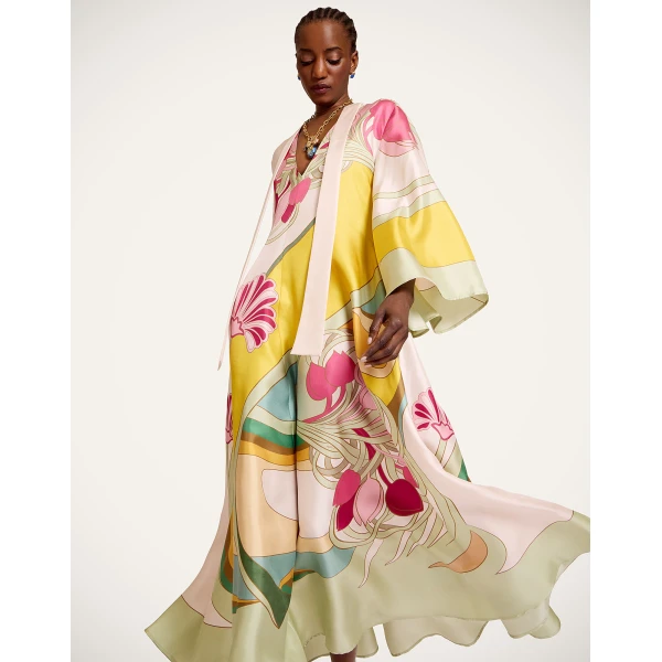 La DoubleJ Magnifico Dress in Tulip Placée Green, view 4