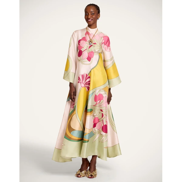 La DoubleJ Magnifico Dress in Tulip Placée Green, view 6