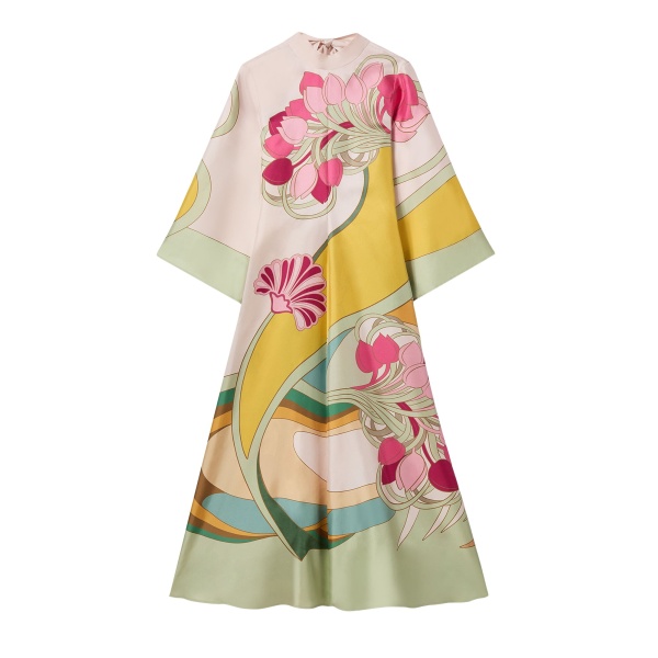 La DoubleJ Magnifico Dress in Tulip Placée Green - Dresses - Milanese Maximalist Fashion at Luxury Shoes 