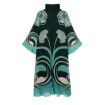 La DoubleJ Magnifico Midi Dress in Blooming Tulip Placée Dark Green