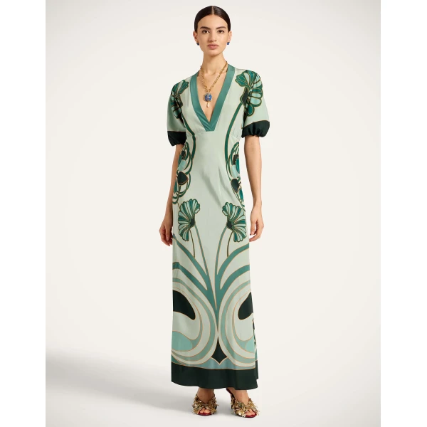 La DoubleJ Marlene Dress in Blooming Tulip Placée Mint, view 2