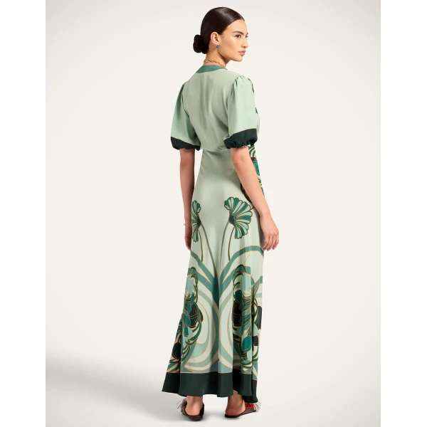 La DoubleJ Marlene Dress in Blooming Tulip Placée Mint, view 3