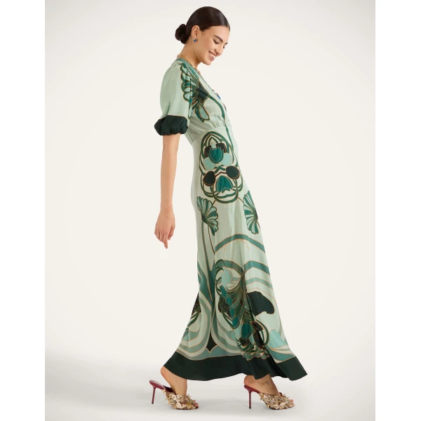La DoubleJ Marlene Dress in Blooming Tulip Placée Mint, view 5