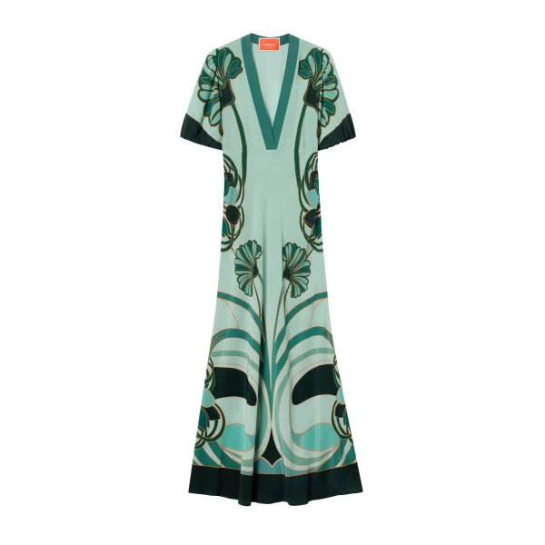 La DoubleJ Marlene Dress in Blooming Tulip Placée Mint