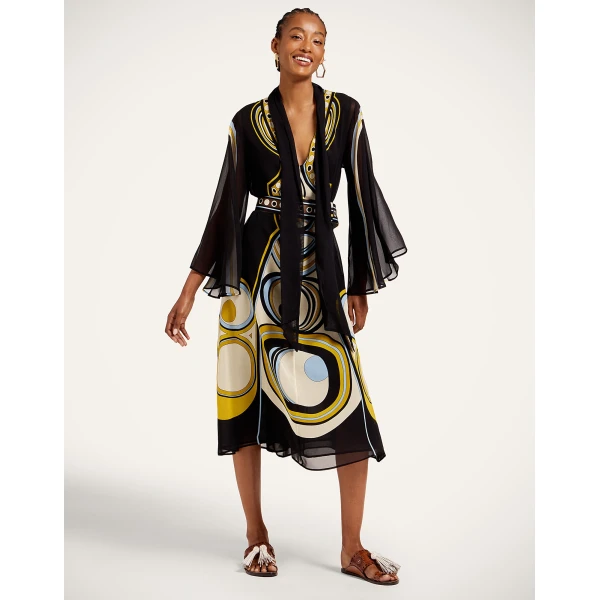 La DoubleJ Midi Magnifico Dress in Sanctuary Placée Black, view 4