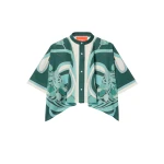 La DoubleJ Mini Foulard Shirt in Blooming Tulip Placée Mint