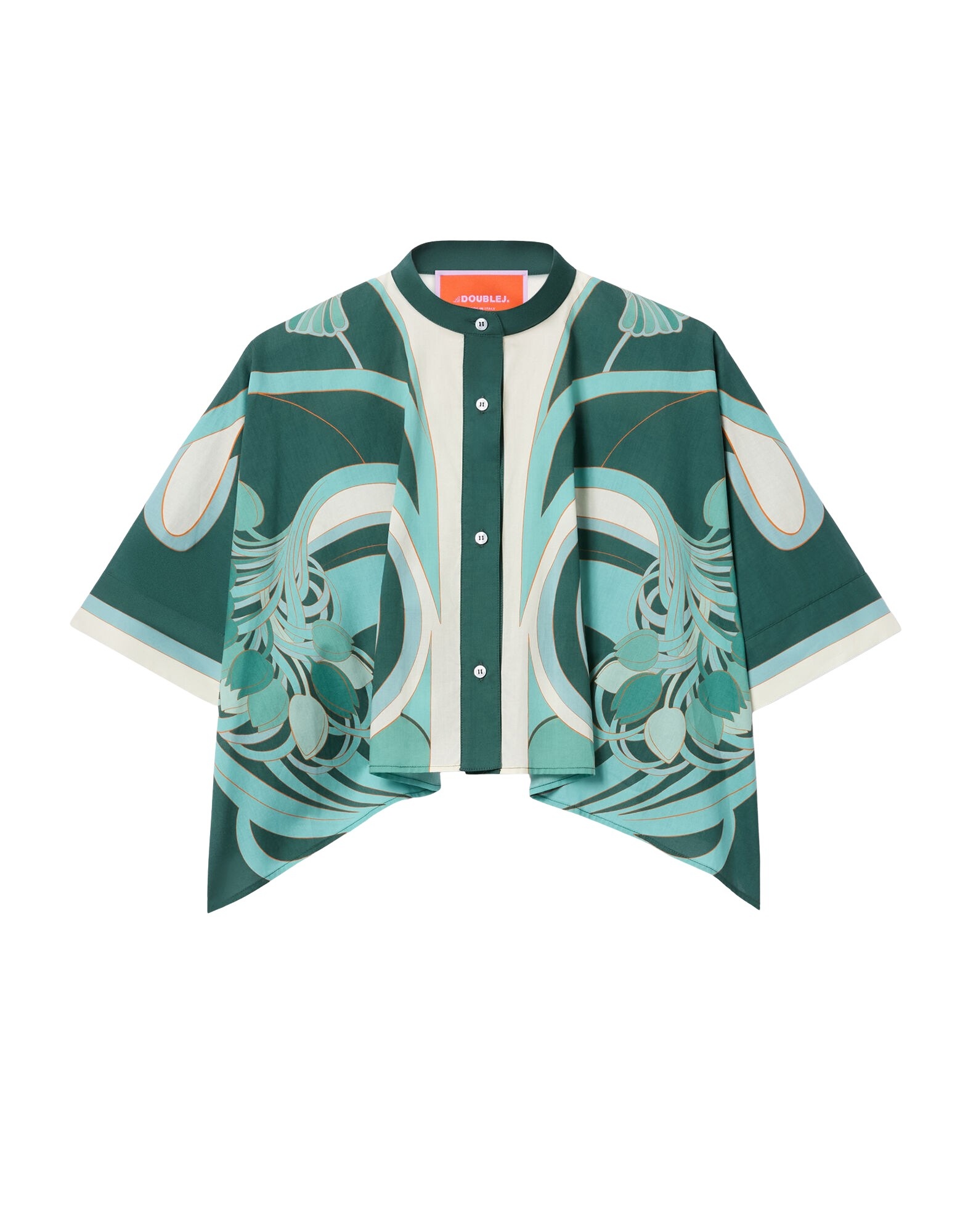 La DoubleJ Mini Foulard Shirt in Blooming Tulip Placée Mint