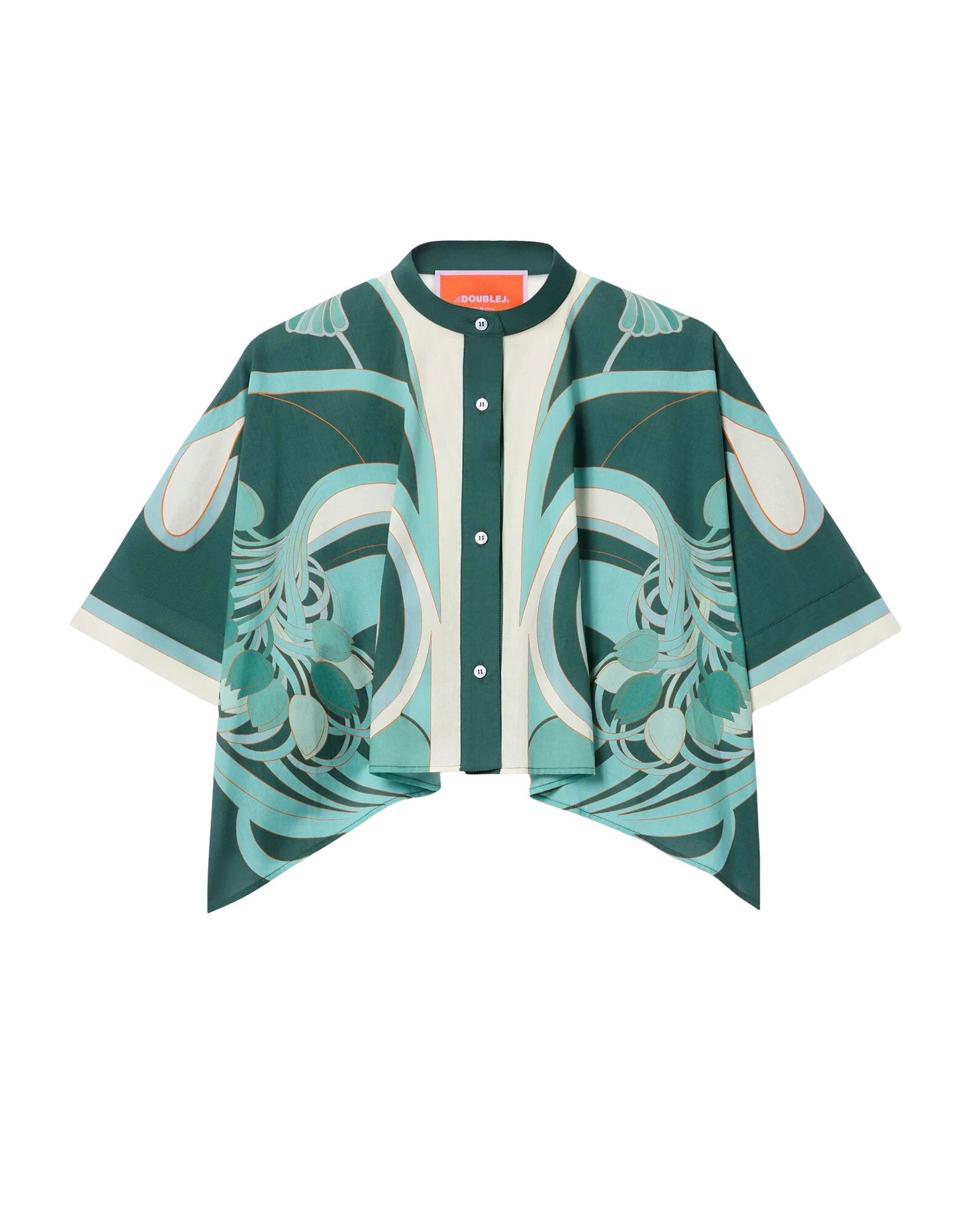 La DoubleJ Mini Foulard Shirt in Blooming Tulip Placée Mint