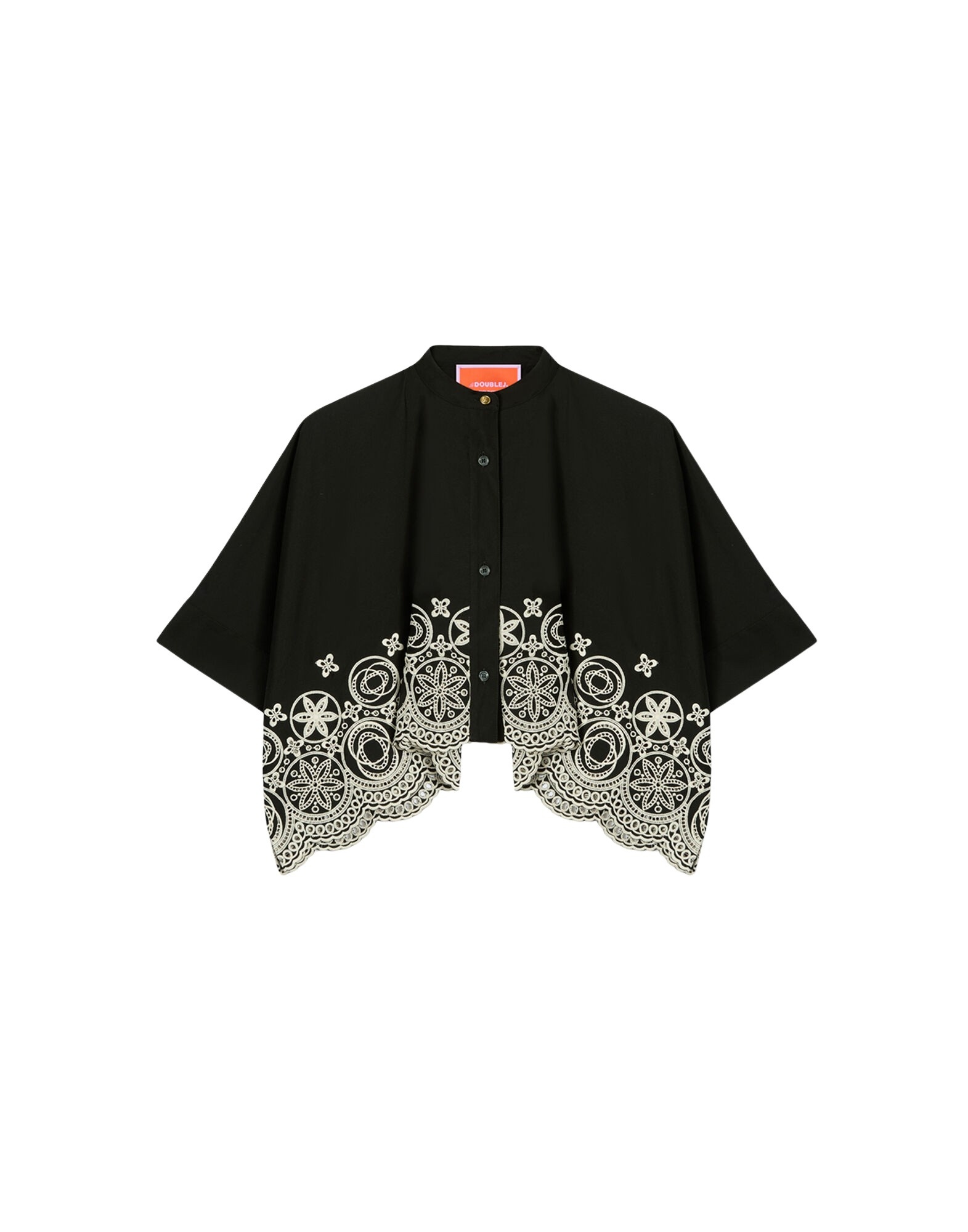 La DoubleJ Mini Foulard Shirt in Eclipse Solid Black