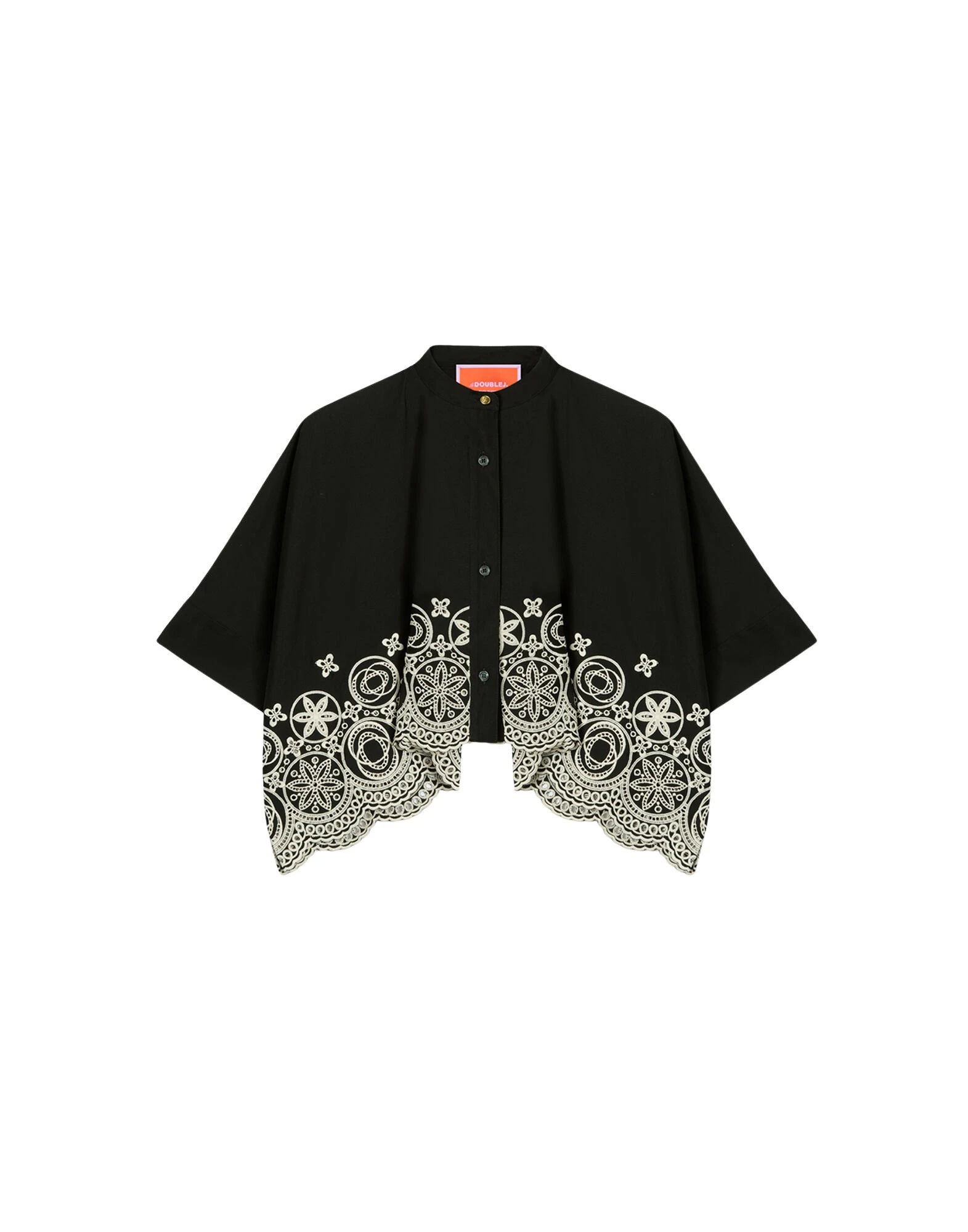 La DoubleJ Mini Foulard Shirt in Eclipse Solid Black