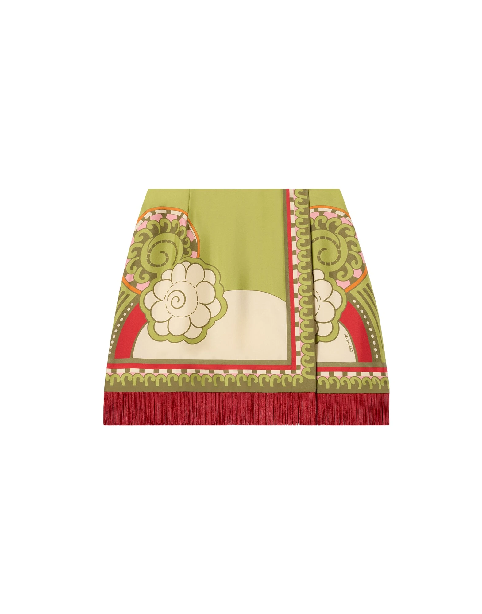 La DoubleJ Mini Foulard Skirt in Ambrosia Placée Green
