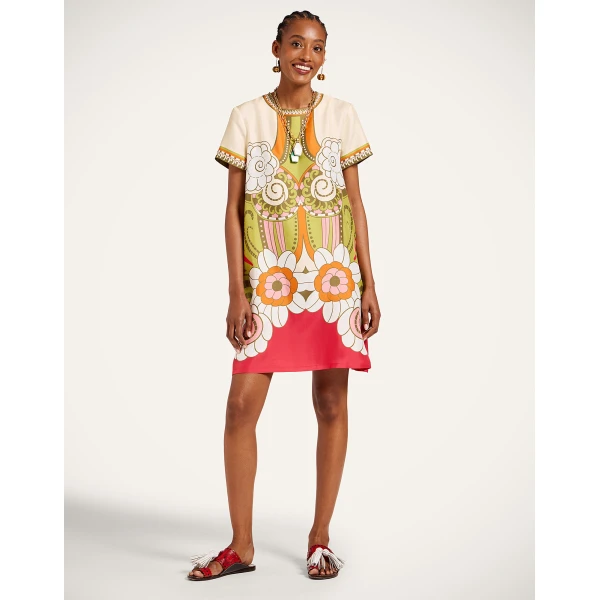 La DoubleJ Mini Swing Dress in Ambrosia Placée Green, view 2
